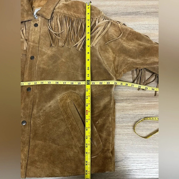 Men’s Suede Leather Fringed Western Jacket size XL - Picture 11 of 14